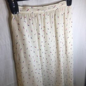 Pure Class | Women’s White with Floral Print Sheer Skirt